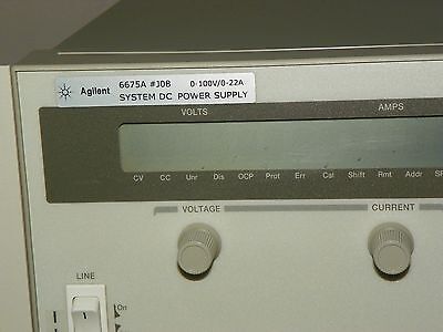 Agilent / HP 6675A Power Supply, 100V, 22A, 2160W Option J08 Agilent / HP 6675A Power Supply, 100V, 22A, 2160W Option J08